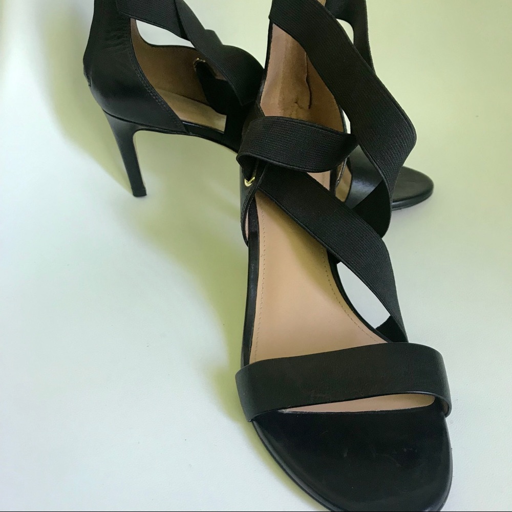 Sigerson Morrison black leather sandal heels